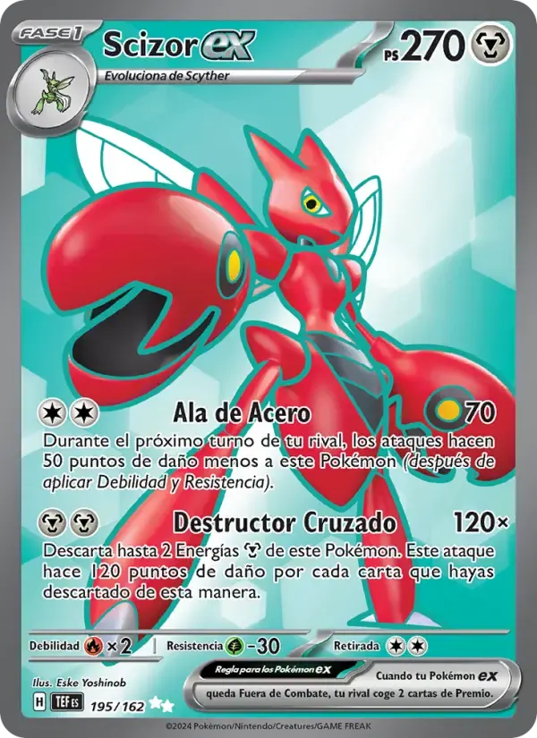 Scizor ex — Fuerzas Temporales 195 Spanish Pokémon card