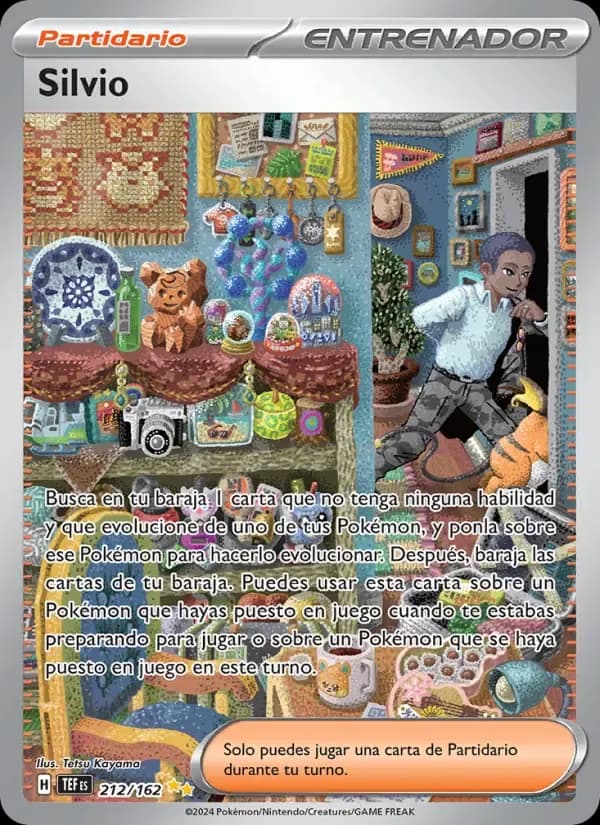 Silvio — Fuerzas Temporales 212 Spanish Pokémon card