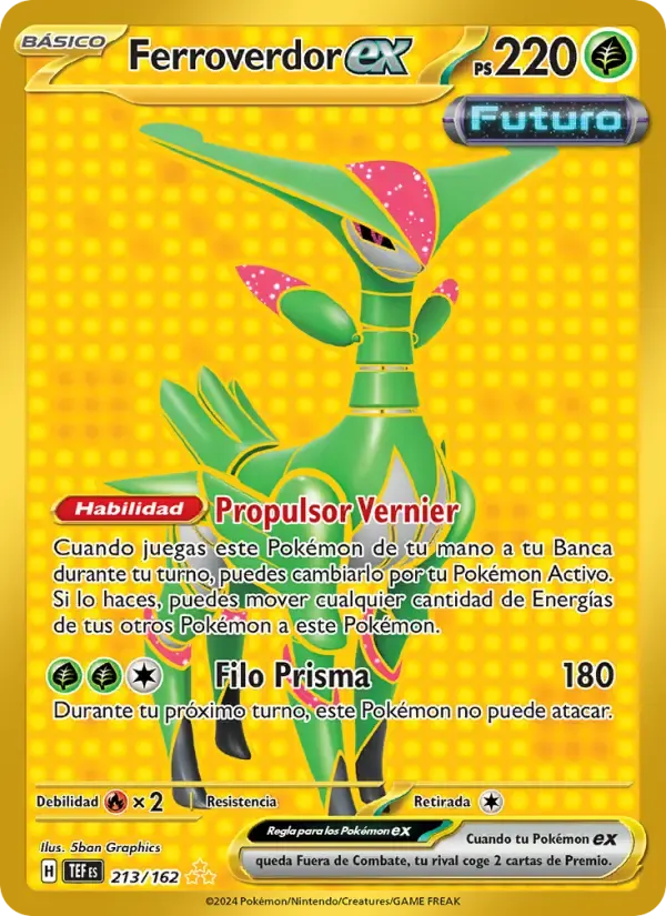 Ferroverdor ex — Fuerzas Temporales 213 Spanish Pokémon card