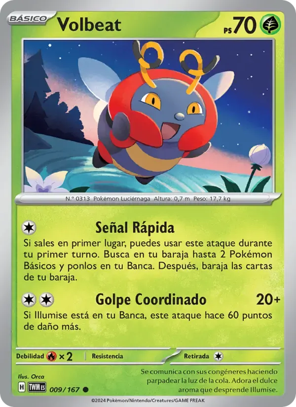 Volbeat — Mascarada Crepuscular 9 Spanish Pokémon card