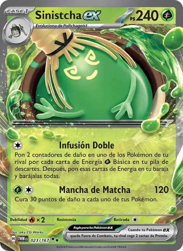 Sinistcha ex — Mascarada Crepuscular 23 Spanish Pokémon card