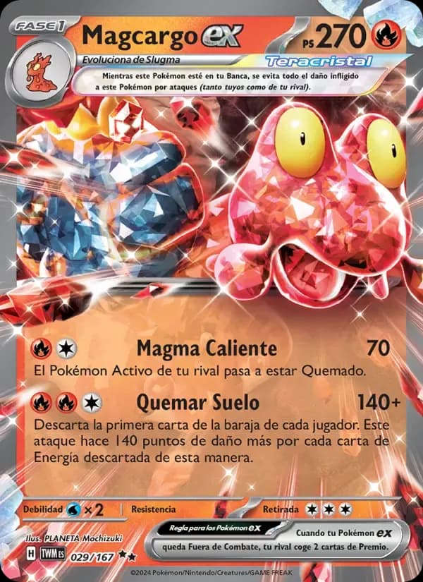 Magcargo ex — Mascarada Crepuscular 29 Spanish Pokémon card