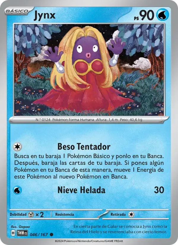 Jynx — Mascarada Crepuscular 46 Spanish Pokémon card