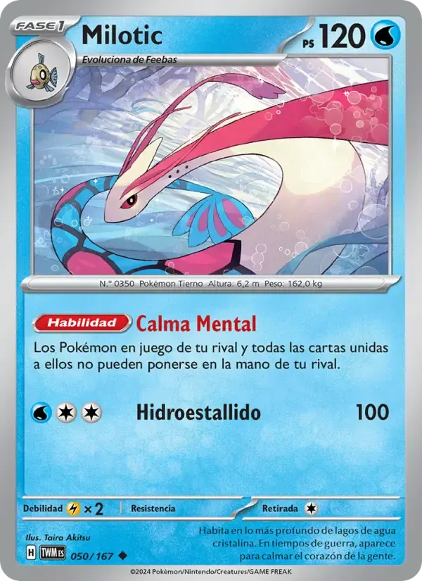 Milotic — Mascarada Crepuscular 50 Spanish Pokémon card
