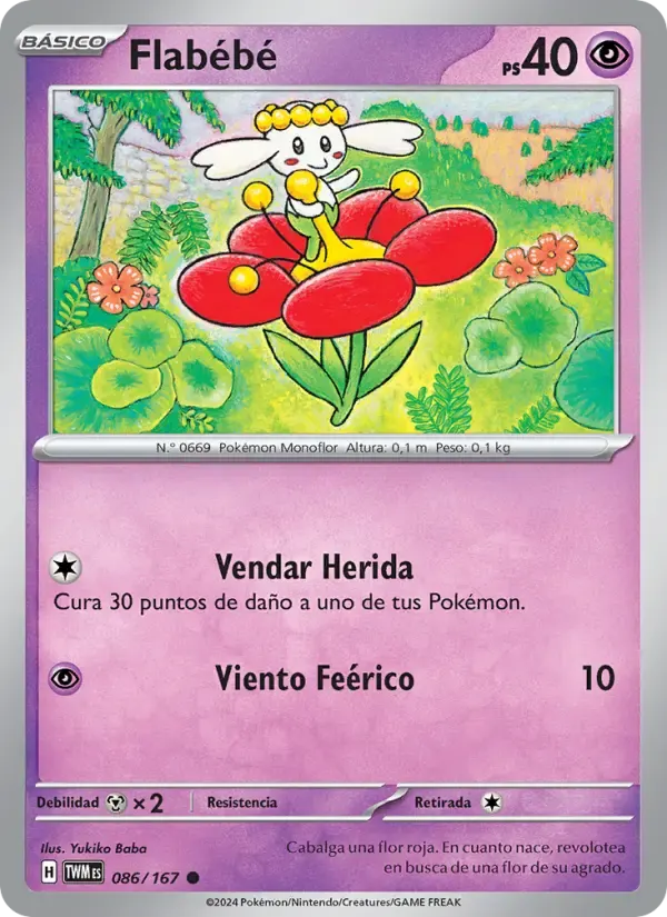 Flabébé — Mascarada Crepuscular 86 Spanish Pokémon card