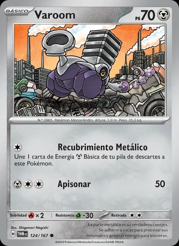 Varoom — Mascarada Crepuscular 124 Spanish Pokémon card