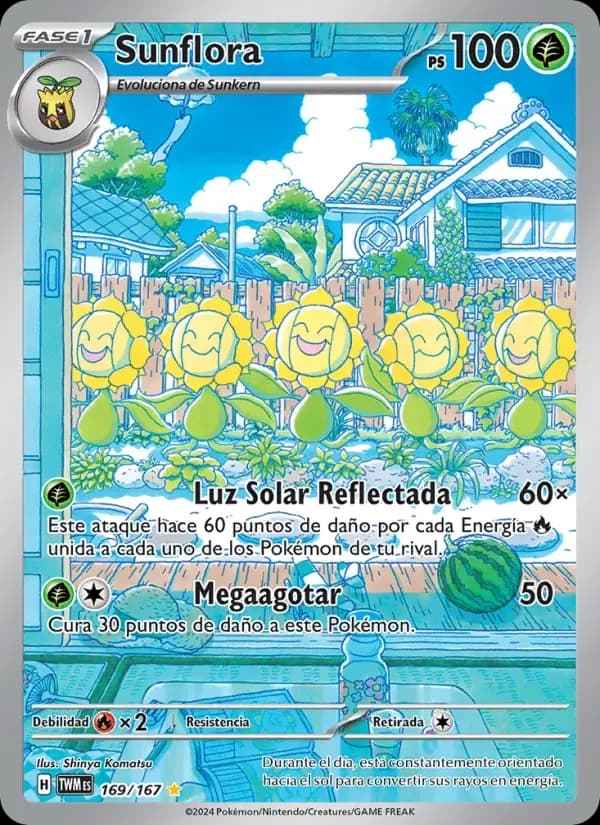 Sunflora — Mascarada Crepuscular 169 Spanish Pokémon card
