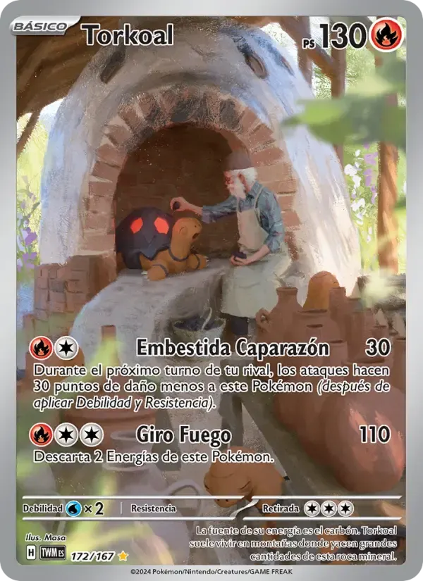 Torkoal — Mascarada Crepuscular 172 Spanish Pokémon card