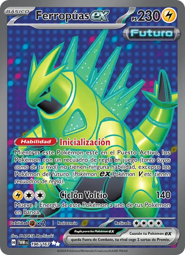Ferropúas ex — Mascarada Crepuscular 196 Spanish Pokémon card
