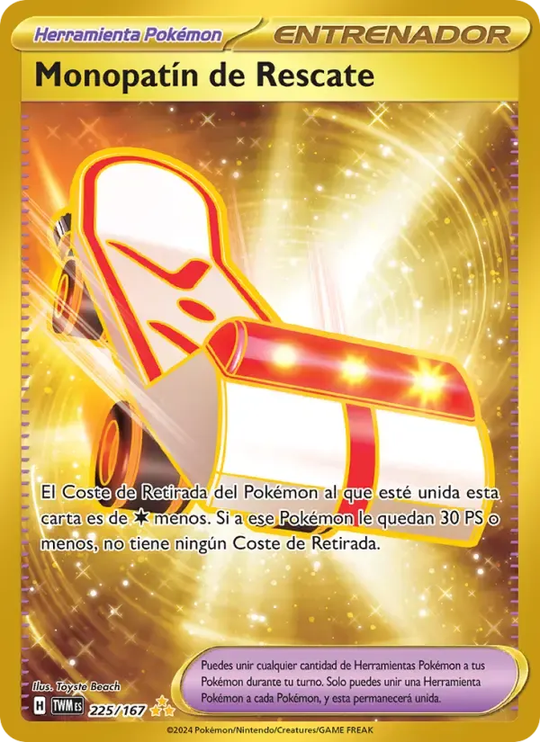 Monopatín de Rescate — Mascarada Crepuscular 225 Spanish Pokémon card