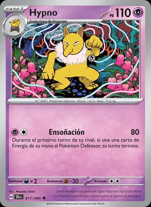 Hypno — Fabula Sombría 17 Spanish Pokémon card