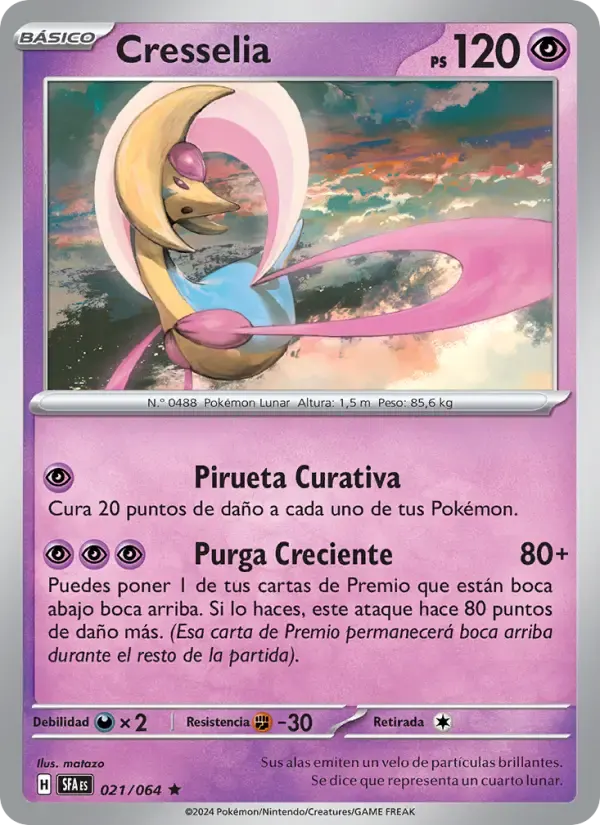 Cresselia — Fabula Sombría 21 Spanish Pokémon card