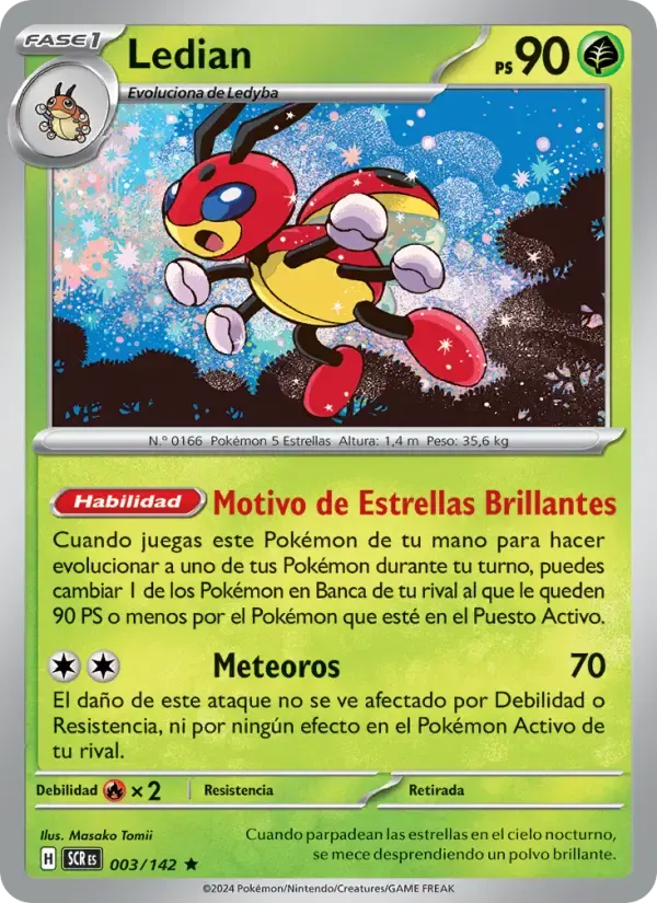 Ledian — Corona Astral 3 Spanish Pokémon card