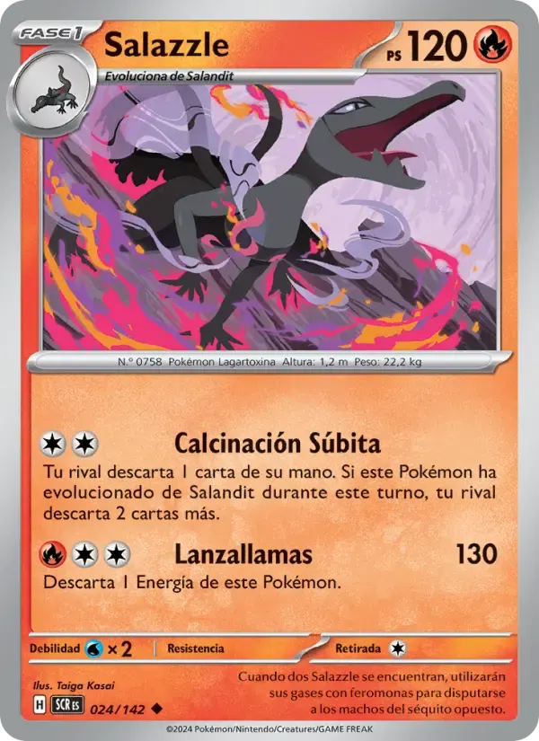 Salazzle — Corona Astral 24 Spanish Pokémon card