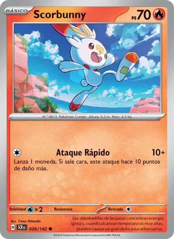 Scorbunny — Corona Astral 26 Spanish Pokémon card