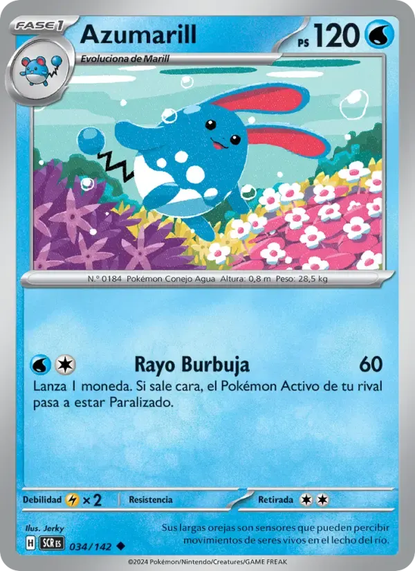 Azumarill — Corona Astral 34 Spanish Pokémon card
