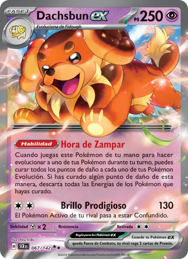 Dachsbun ex — Corona Astral 67 Spanish Pokémon card