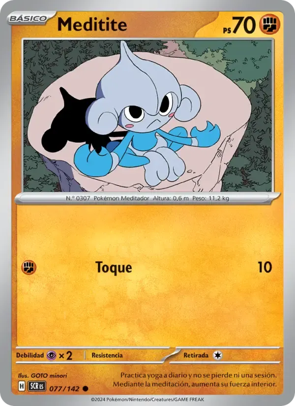 Meditite — Corona Astral 77 Spanish Pokémon card