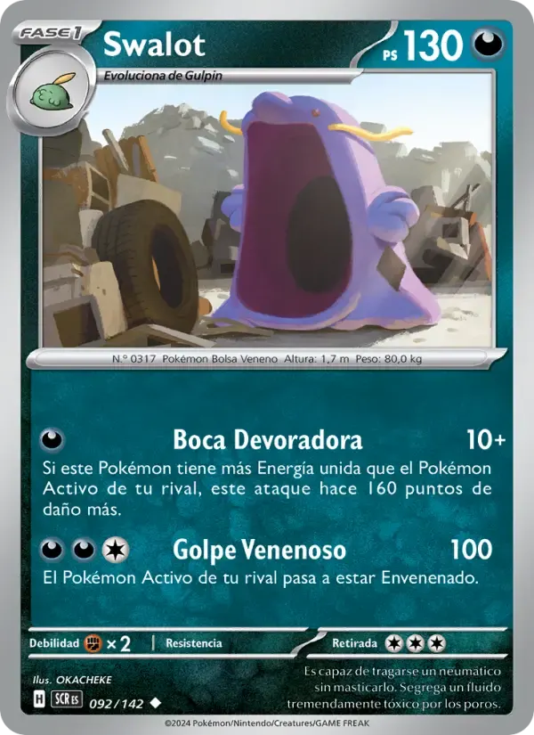 Swalot — Corona Astral 92 Spanish Pokémon card