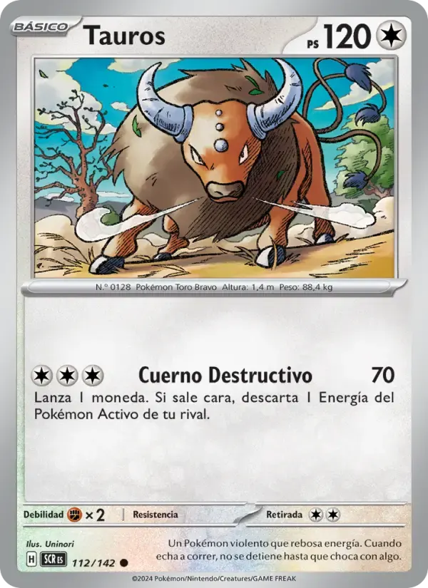 Tauros — Corona Astral 112 Spanish Pokémon card