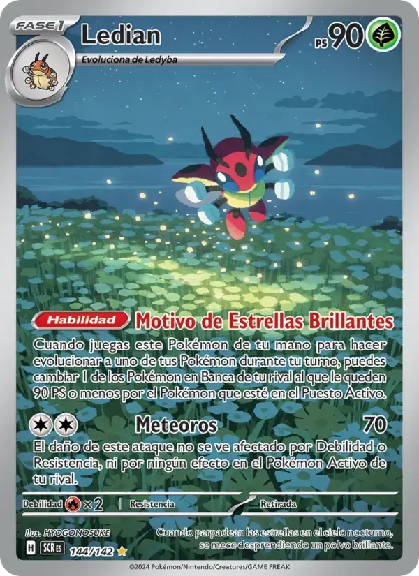 Ledian — Corona Astral 144 Spanish Pokémon card