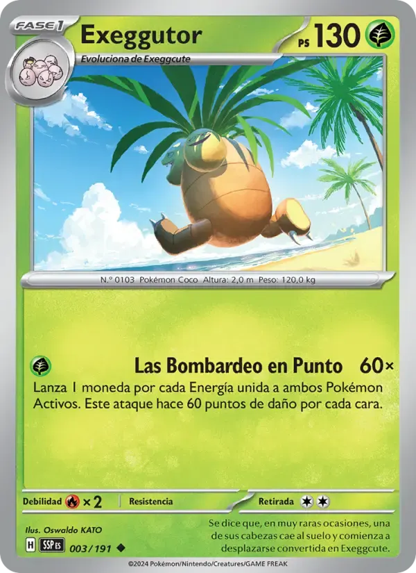 Exeggutor — Chispas Fulgurantes 3 Spanish Pokémon card