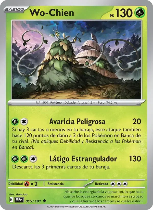 Wo-Chien — Chispas Fulgurantes 15 Spanish Pokémon card