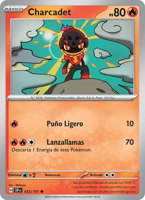 Charcadet — Chispas Fulgurantes 33 Spanish Pokémon card