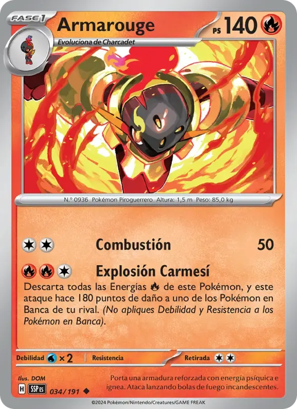 Armarouge — Chispas Fulgurantes 34 Spanish Pokémon card