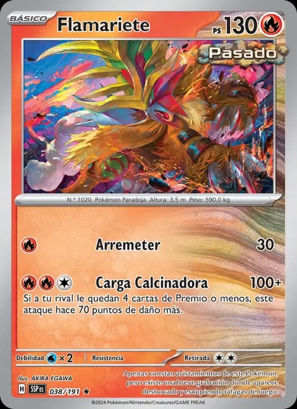 Flamariete — Chispas Fulgurantes 38 Spanish Pokémon card