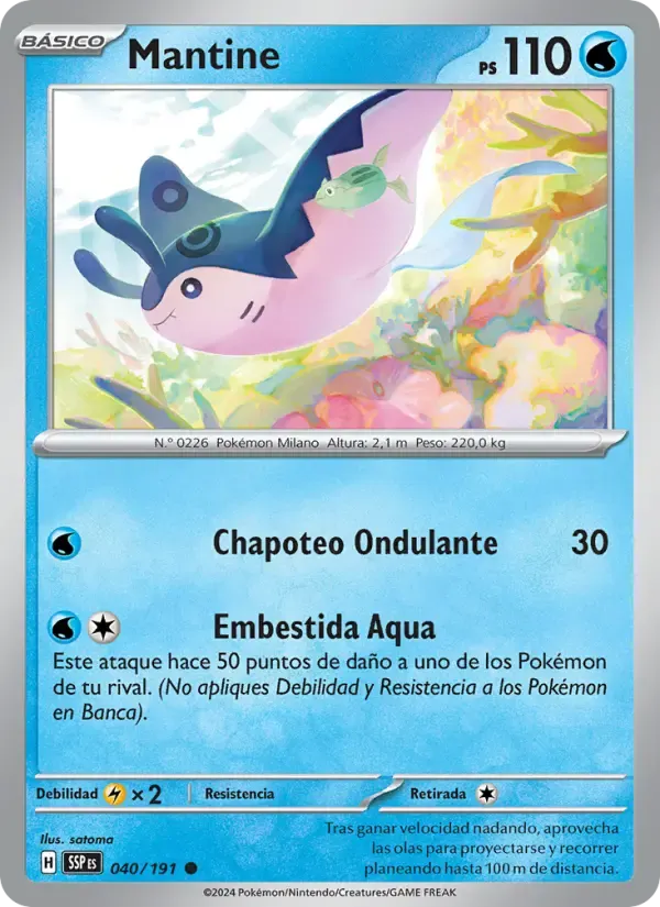 Mantine — Chispas Fulgurantes 40 Spanish Pokémon card