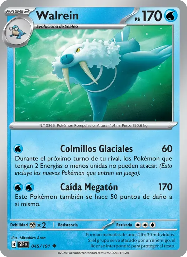 Walrein — Chispas Fulgurantes 45 Spanish Pokémon card