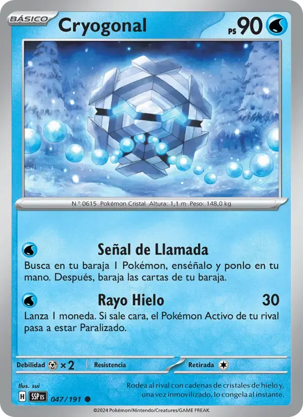 Cryogonal — Chispas Fulgurantes 47 Spanish Pokémon card