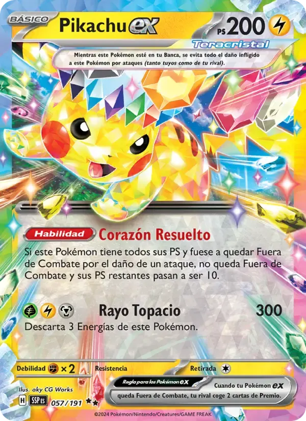 Pikachu ex — Chispas Fulgurantes 57 Spanish Pokémon card
