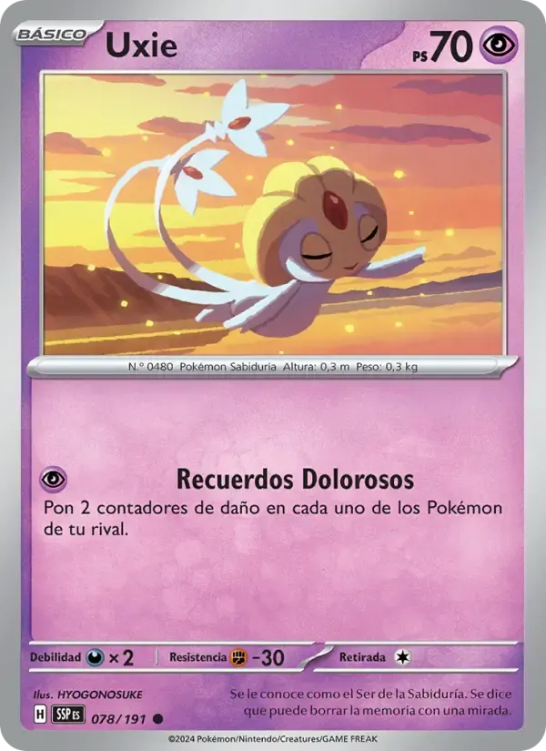 Uxie — Chispas Fulgurantes 78 Spanish Pokémon card