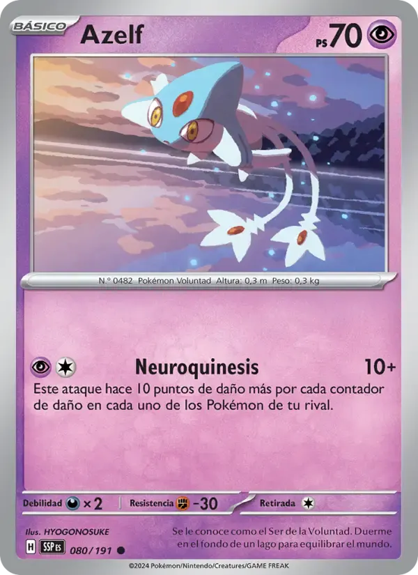 Azelf — Chispas Fulgurantes 80 Spanish Pokémon card
