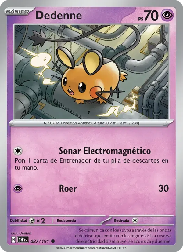 Dedenne — Chispas Fulgurantes 87 Spanish Pokémon card