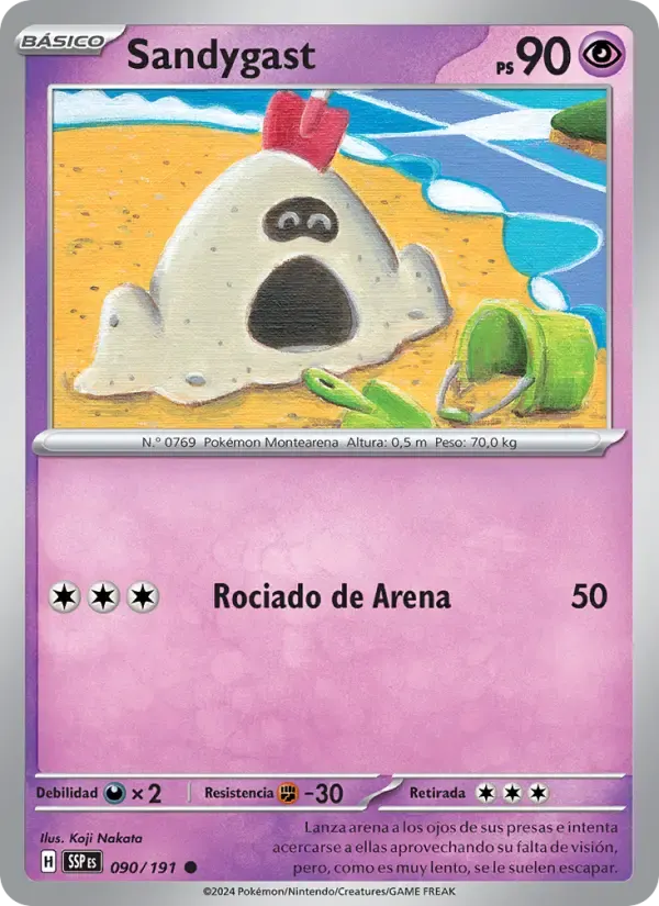Sandygast — Chispas Fulgurantes 90 Spanish Pokémon card