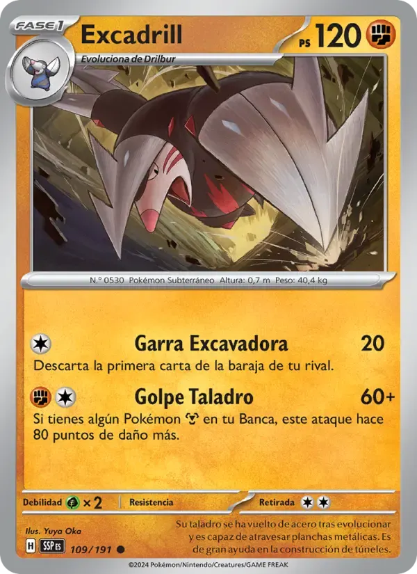Excadrill — Chispas Fulgurantes 109 Spanish Pokémon card