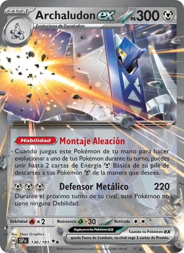 Archaludon ex — Chispas Fulgurantes 130 Spanish Pokémon card