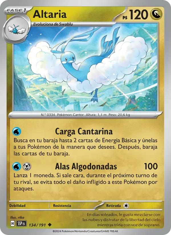 Altaria — Chispas Fulgurantes 134 Spanish Pokémon card