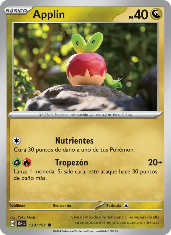 Applin — Chispas Fulgurantes 138 Spanish Pokémon card