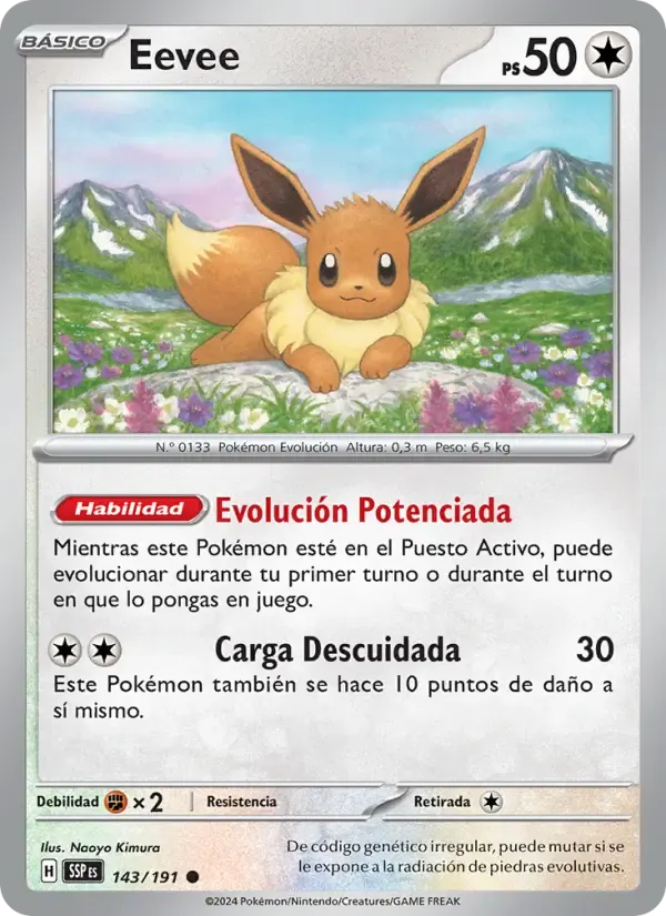 Eevee — Chispas Fulgurantes 143 Spanish Pokémon card