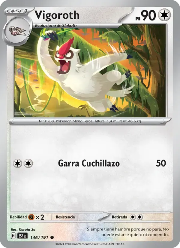Vigoroth — Chispas Fulgurantes 146 Spanish Pokémon card