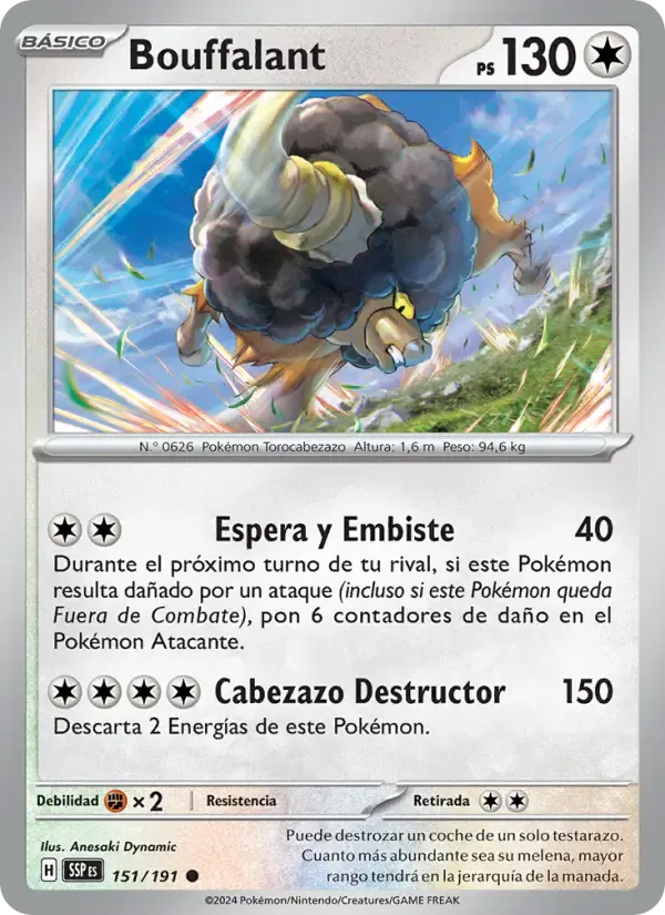 Bouffalant — Chispas Fulgurantes 151 Spanish Pokémon card