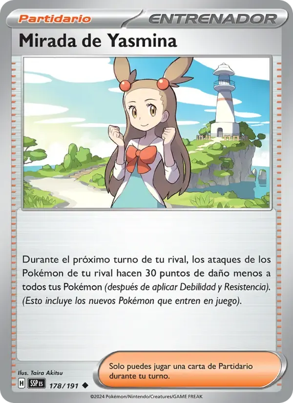 Mirada de Yasmina — Chispas Fulgurantes 178 Spanish Pokémon card