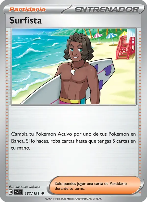 Surfista — Chispas Fulgurantes 187 Spanish Pokémon card