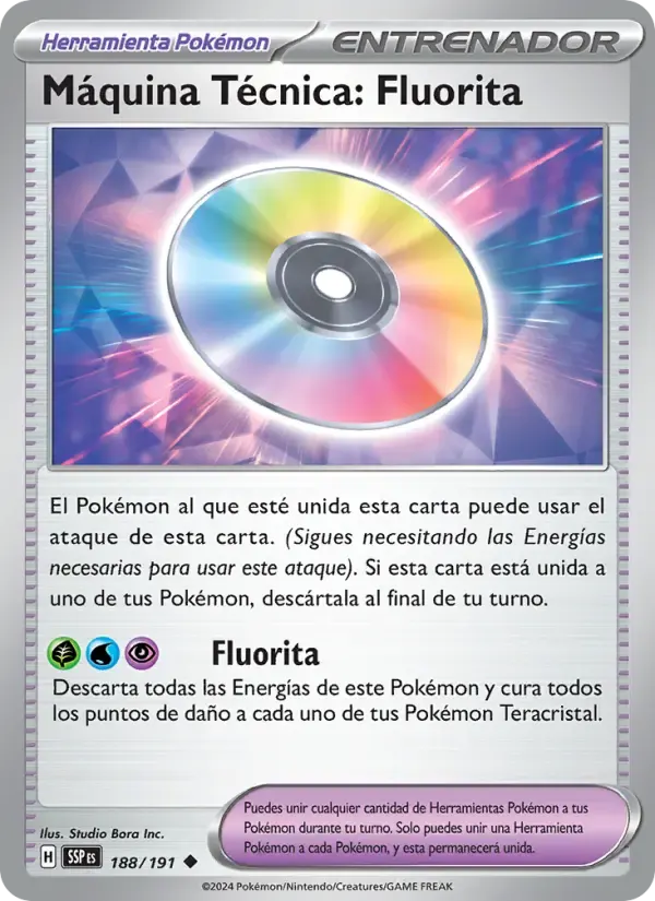 Máquina Técnica: Fluorita — Chispas Fulgurantes 188 Spanish Pokémon card