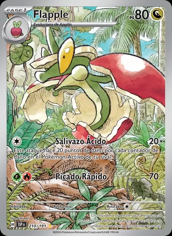 Flapple — Chispas Fulgurantes 210 Spanish Pokémon card