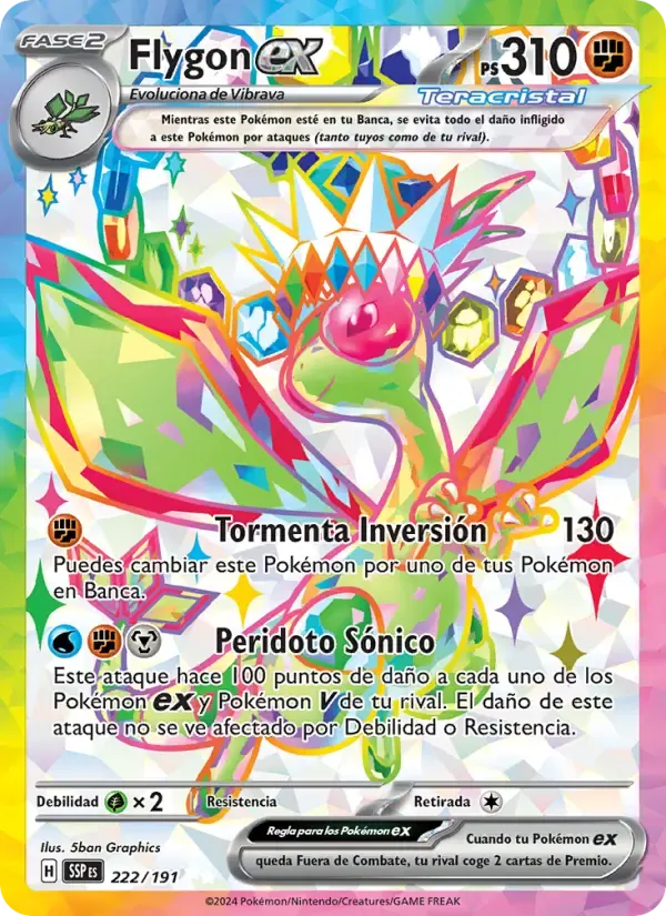 Flygon ex — Chispas Fulgurantes 222 Spanish Pokémon card